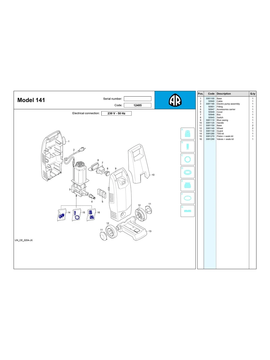 AR BLUE CLEAN, AR141, IPL.1